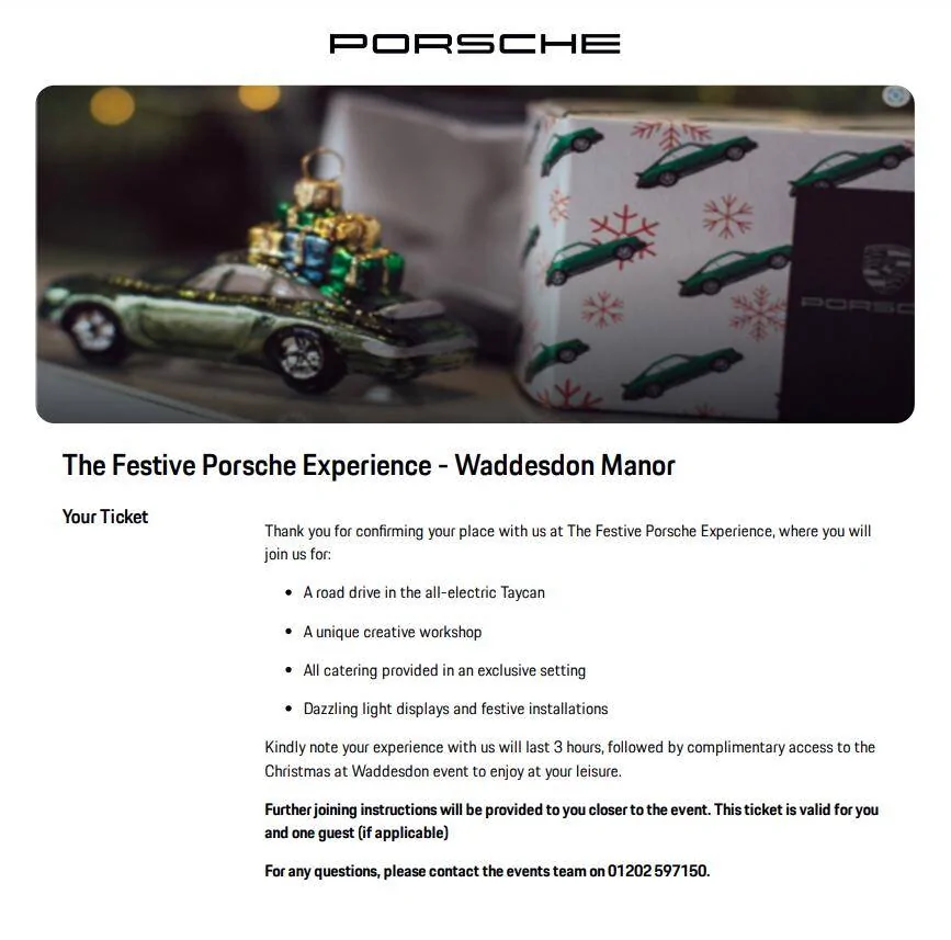 Porsche Taycan The Festive Porsche Experience Festive Porsche Experience - Waddesdon Manor - Copy