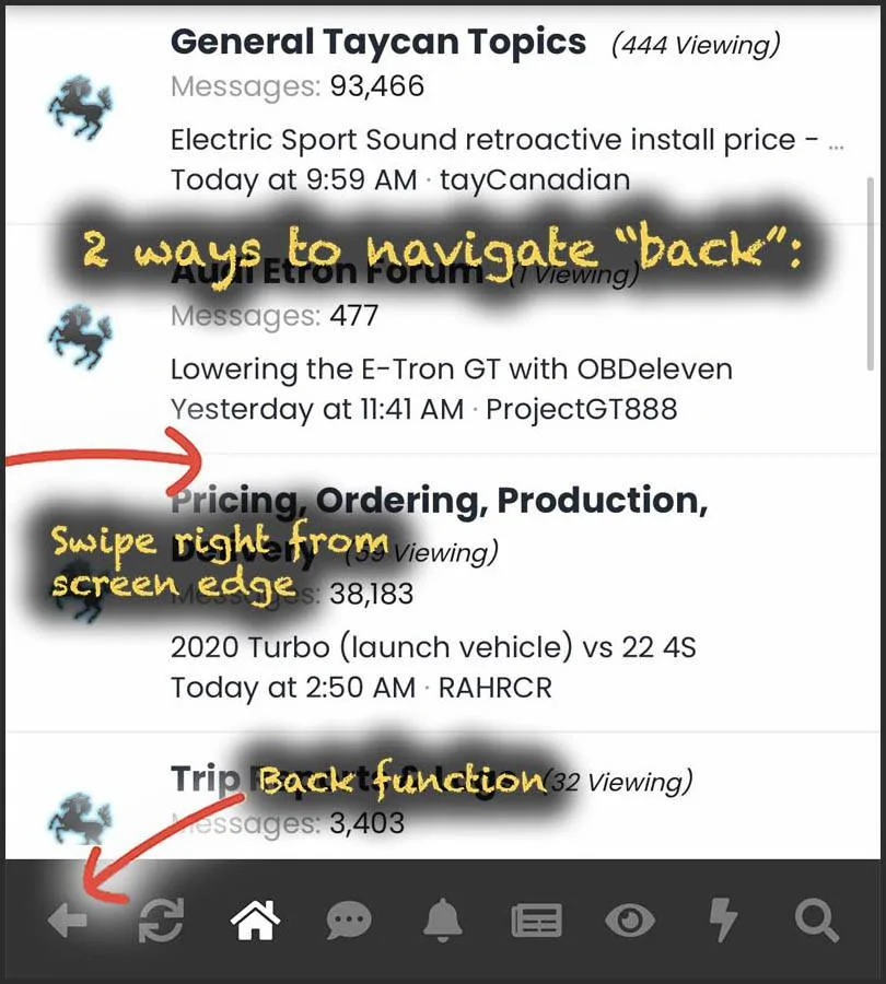 Porsche Taycan 📲 Introducing the Taycan Forum App! taycanforum app back function tutorial