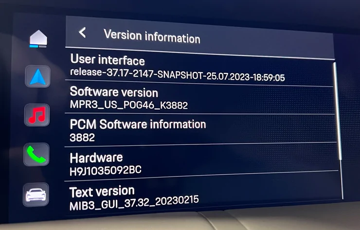 Porsche Taycan PCM Stuck on Porsche screen 1699994313148