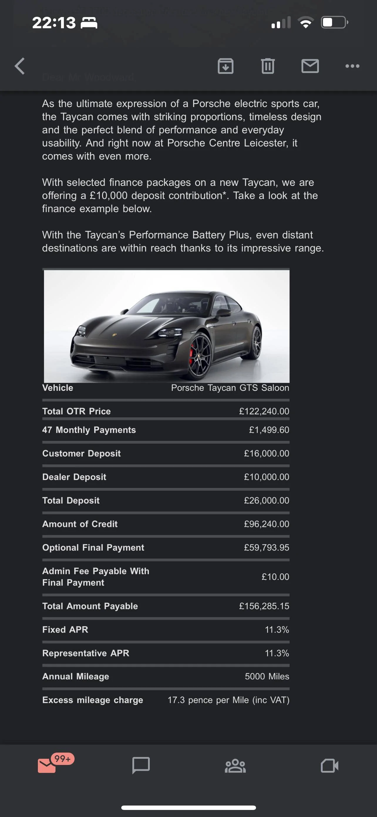 Porsche Taycan Devaluing the Brand for a Sales Finance joke . IMG_4747