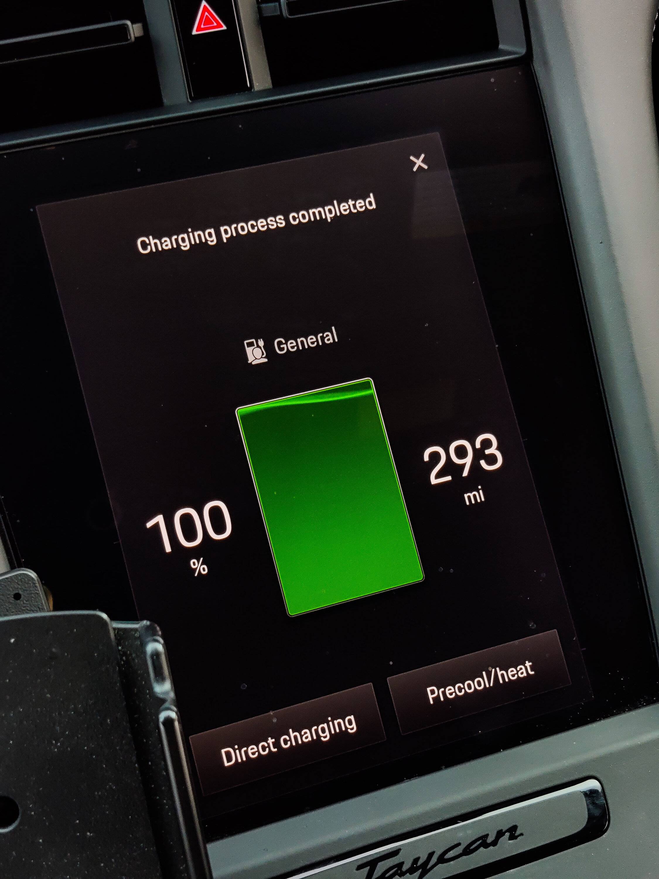 Porsche Taycan 271 miles!  100% charged. What’s your range shown? PSX_20231102_173841