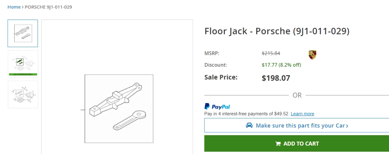 Porsche Taycan Taycan Floor Jack - need help finding 1700251010209