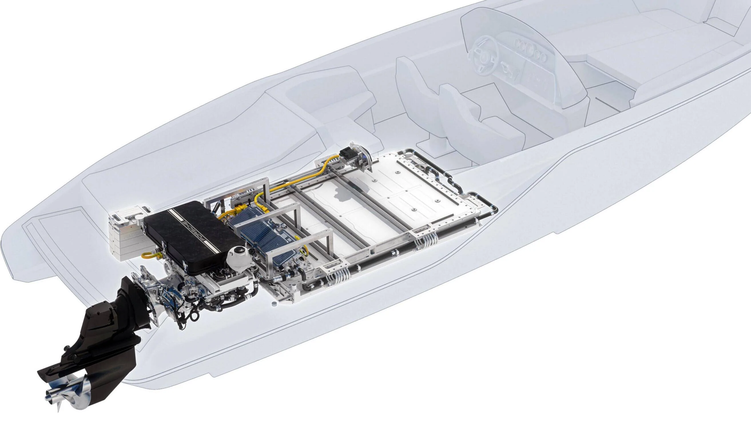 Porsche Taycan Porsche EV + Speedboat PNG imag