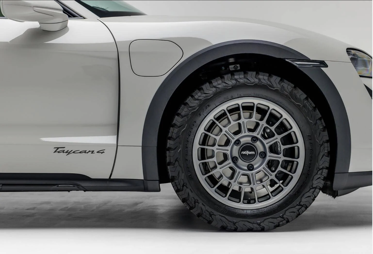 Porsche Taycan Taycan on 18 inch off road tires Screenshot 2023-11-27 at 7.09.06 AM