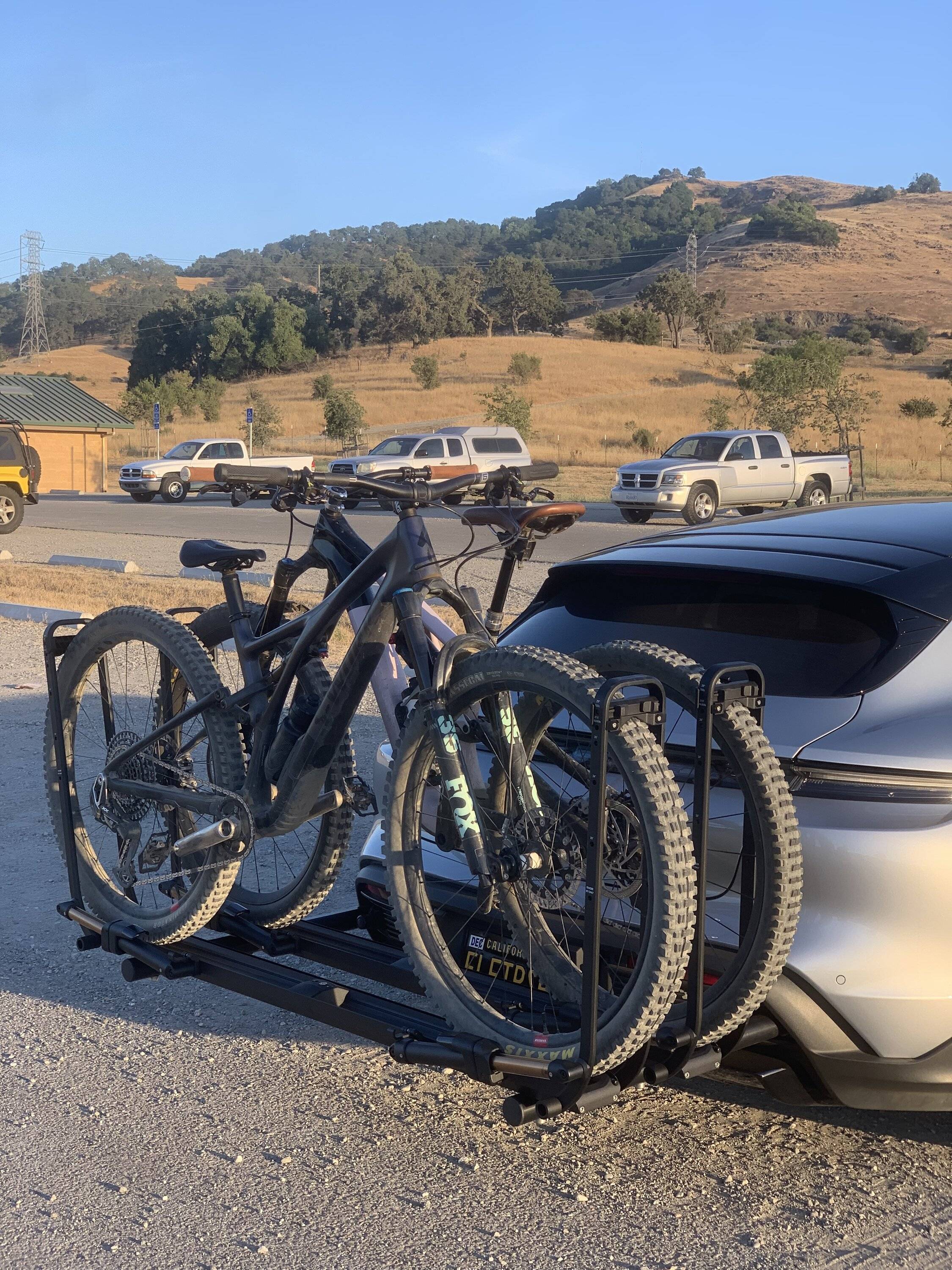 Porsche Taycan Custom Rear Bike Rack Installed with 1up Trays IMG_0189