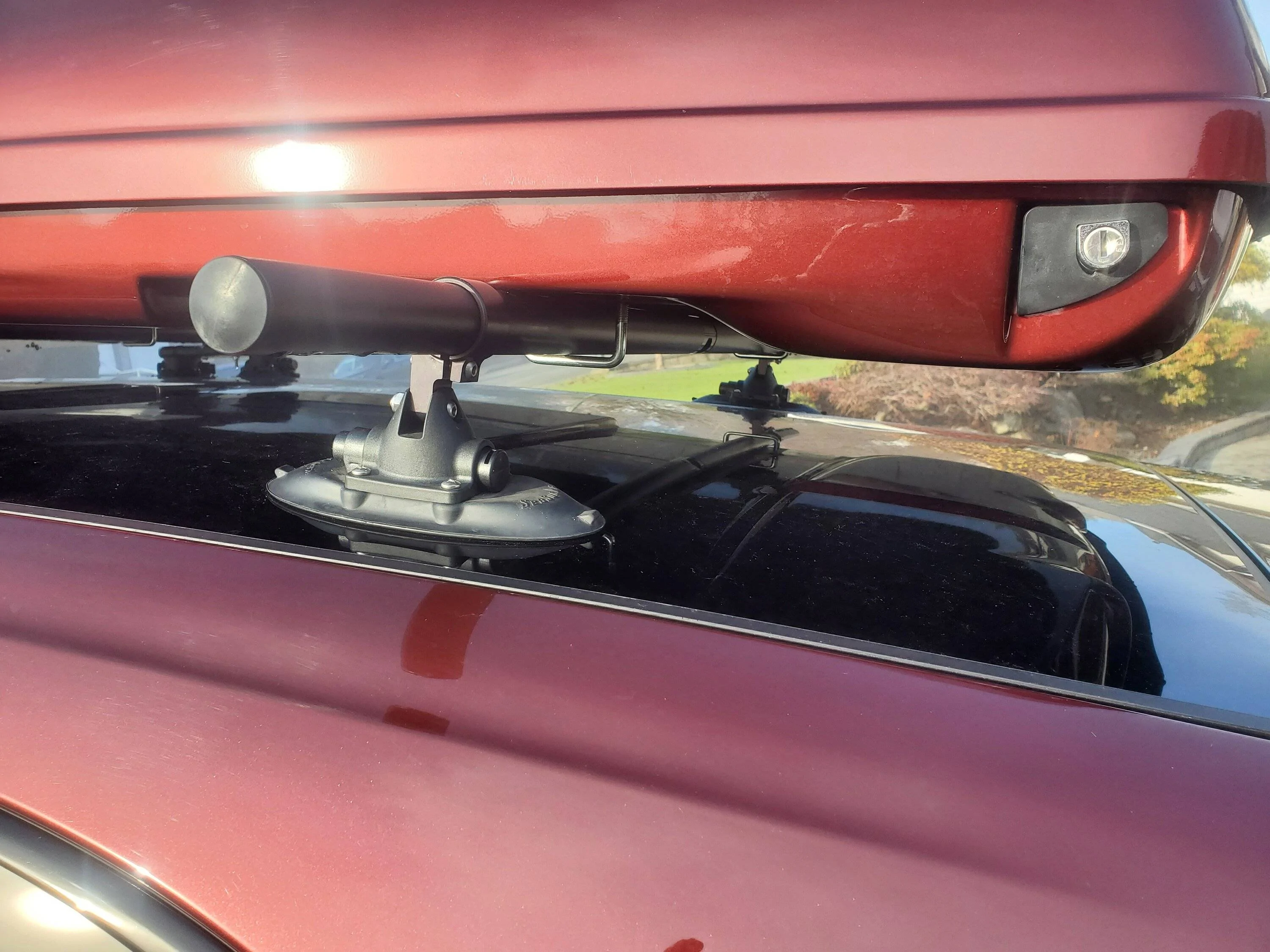 Porsche Taycan Installed Custom ski box without roof rails 20231128_120238