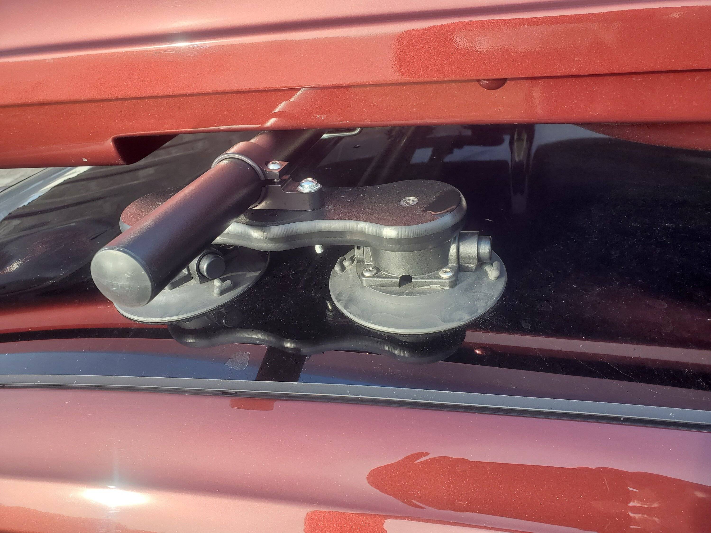 Porsche Taycan Installed Custom ski box without roof rails 20231128_120210