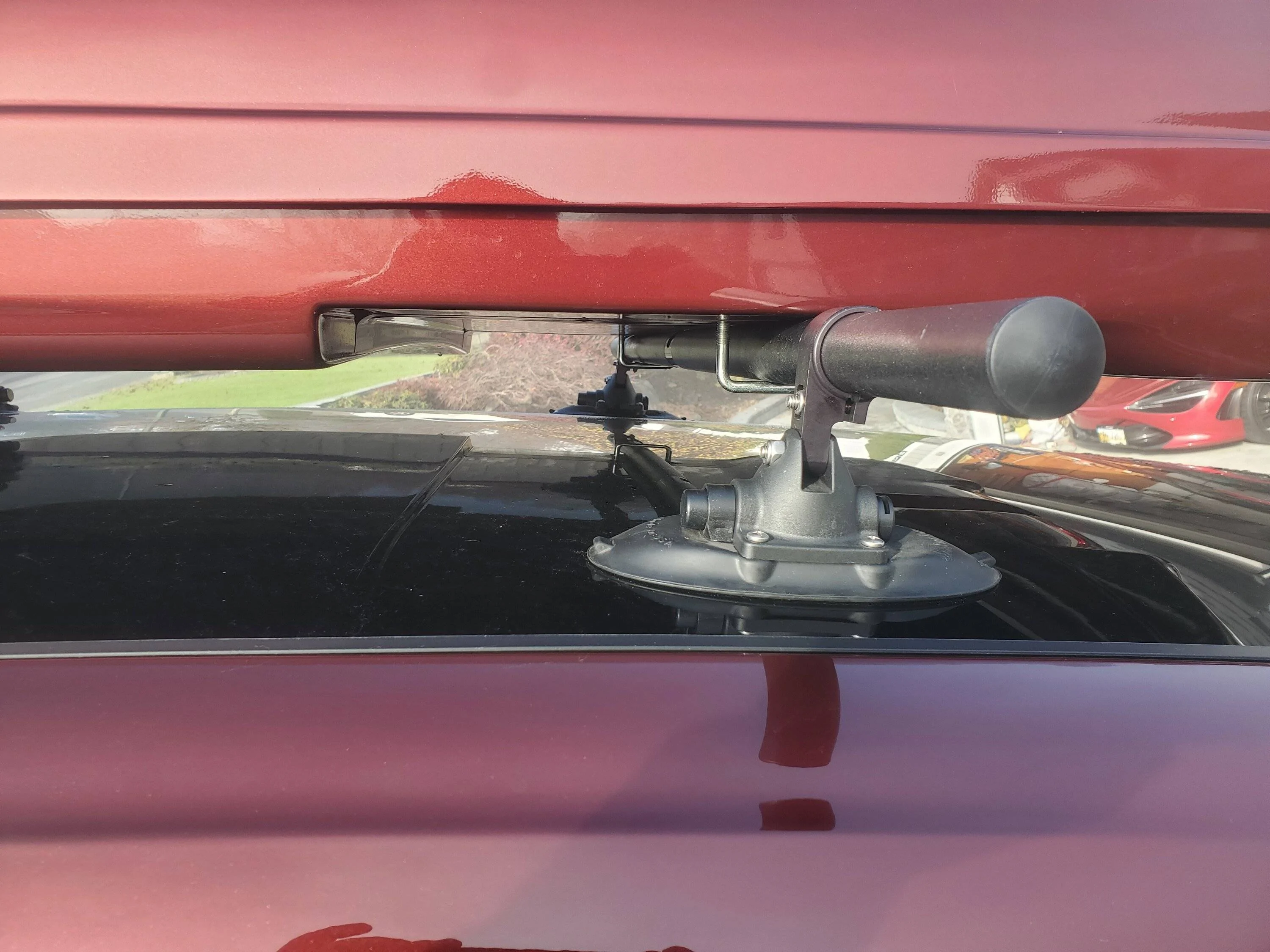 Porsche Taycan Installed Custom ski box without roof rails 20231128_120154