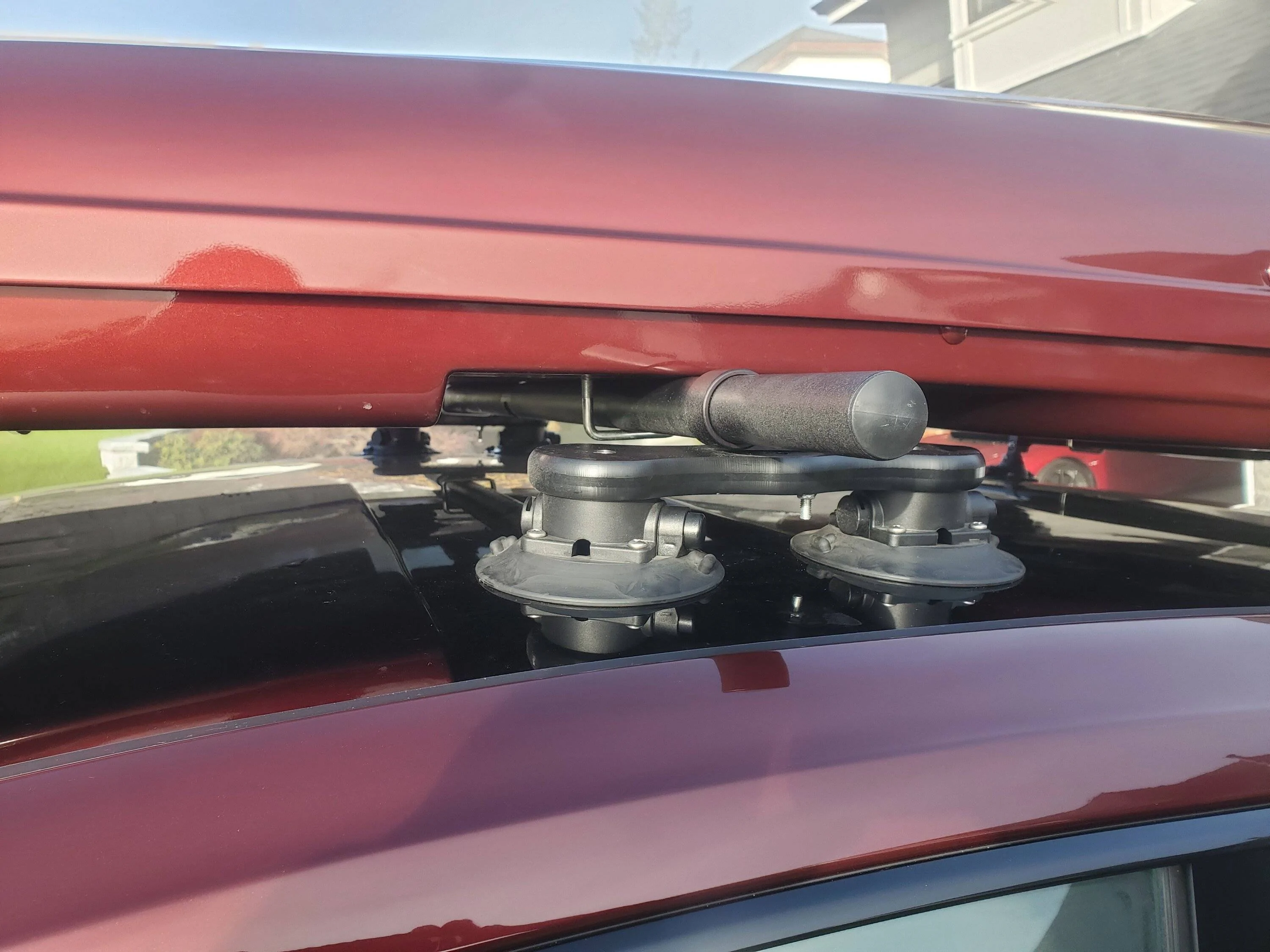 Porsche Taycan Installed Custom ski box without roof rails 20231128_120204