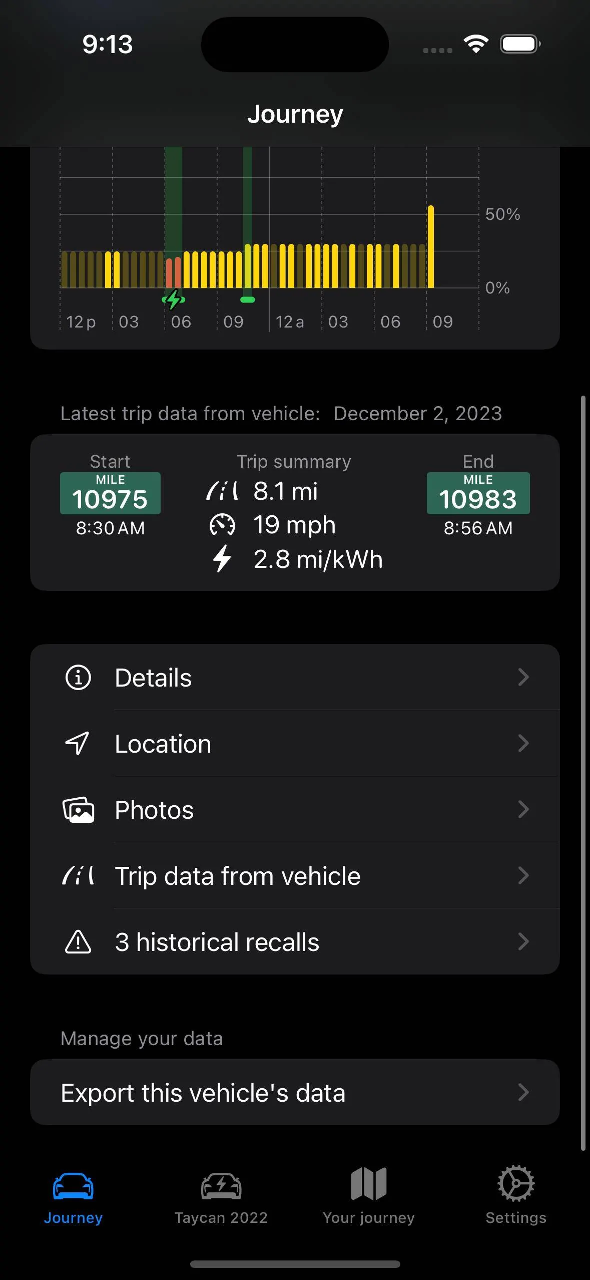 Porsche Taycan Interested in an unofficial Apple Watch app? Simulator Screenshot - iPhone 15 - 2023-12-02 at 09.13.44