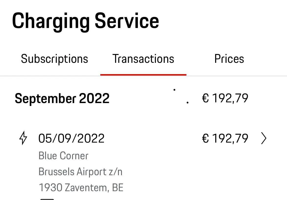 Porsche Taycan Charging card help 1701897200332