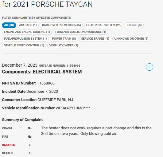 Porsche Taycan Heater issues anyone? 1702042272082