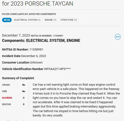 Porsche Taycan Is this what I think it is? Electrical system error 1702042720140