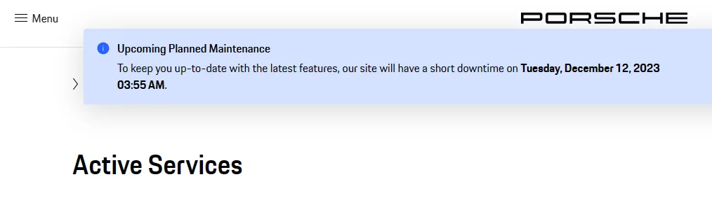 Porsche Taycan Porsche Connect services and store down? 1702313042137