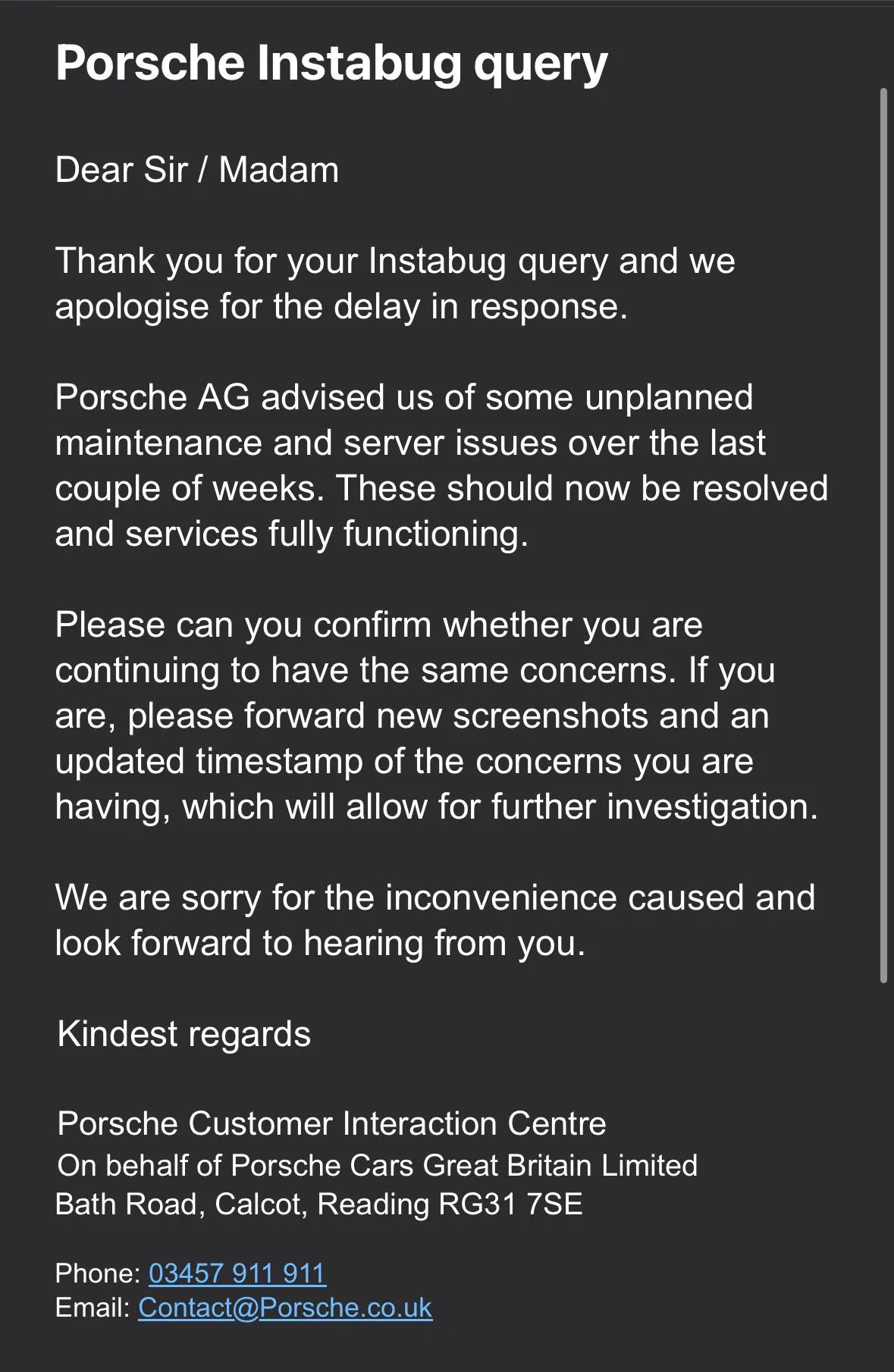 Porsche Taycan Porsche Connect services and store down? IMG_2345