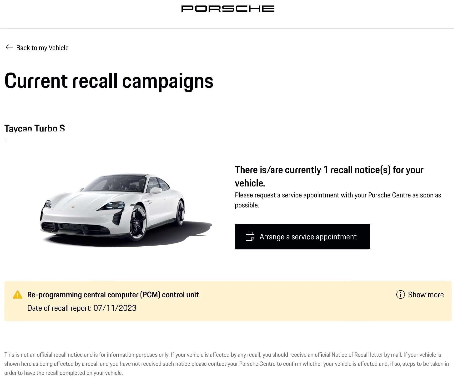Porsche Taycan WPN8 / WPN9 PCM update satisfaction survey IMG_0323