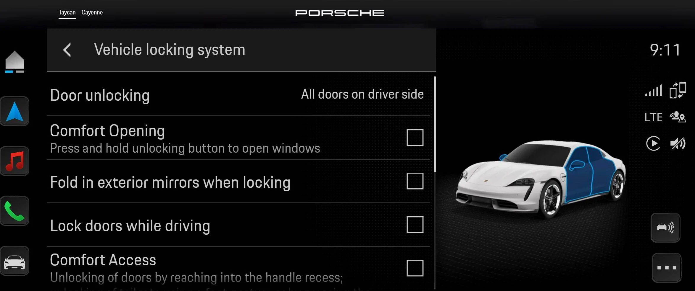 Porsche Taycan Lock of the car and opening trunk 1702650790060
