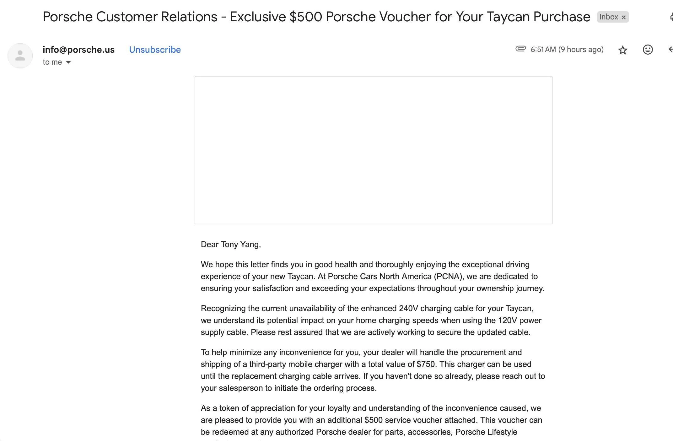 Porsche Taycan $500 voucher Screenshot 2023-12-20 at 4.12.18 PM