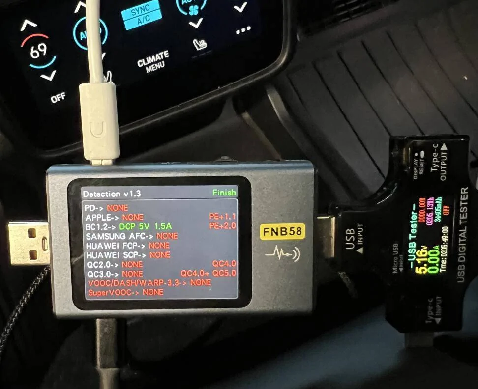 Porsche Taycan USB-C Charging capabilities 1703117603513