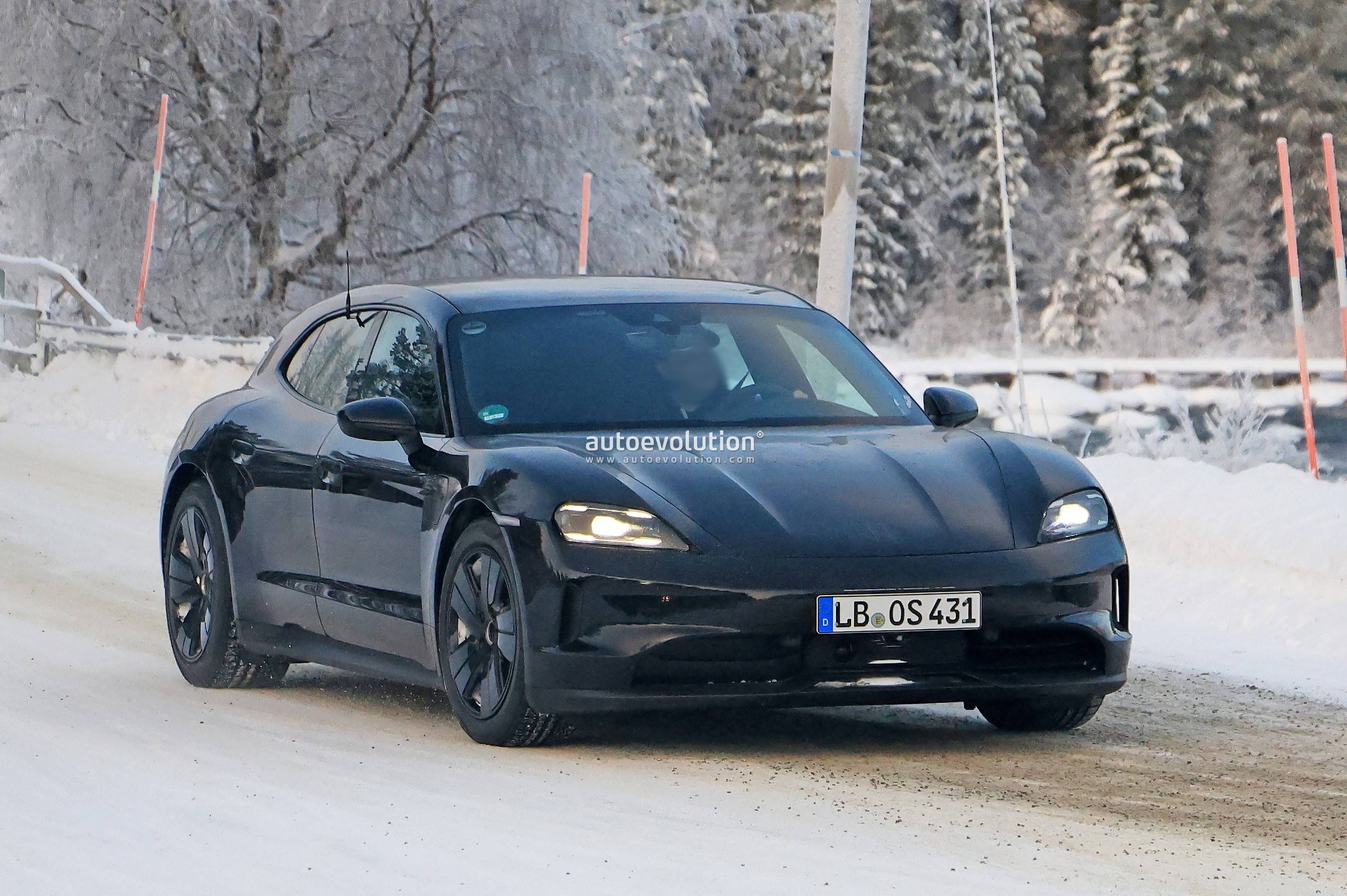 Porsche Taycan The new Taycan has finally been revealed! facelifted-porsche-taycan-sport-turismo-spied-naked-in-a-winter-wonderland_1