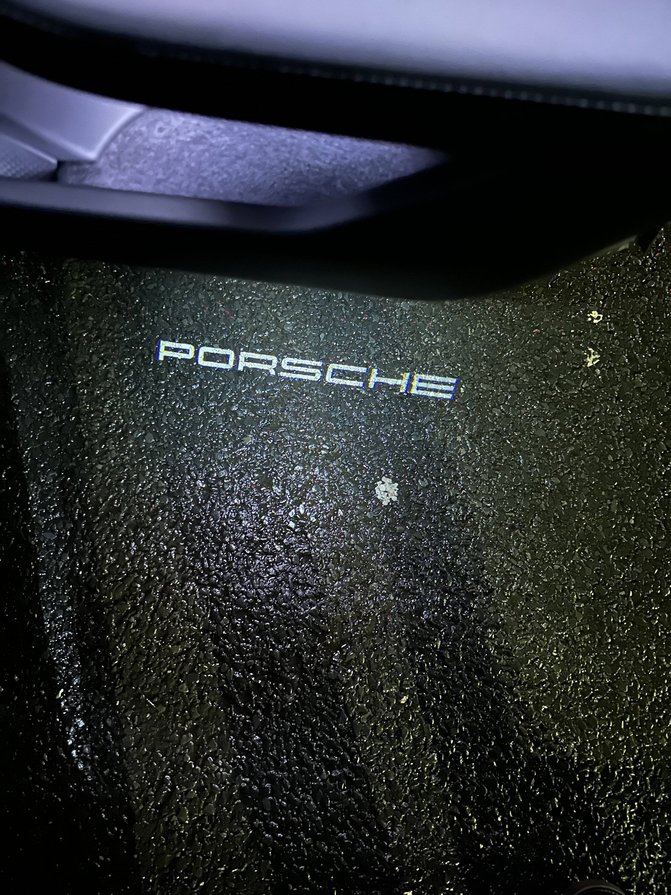 Porsche Taycan Tart-tastic door courtesy/puddle lights IMG_4630