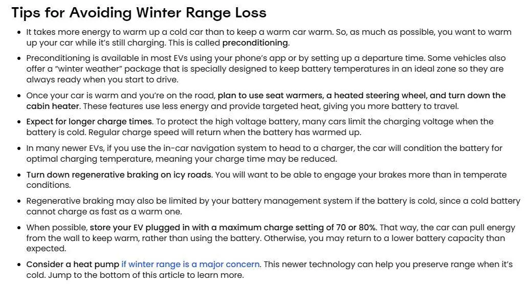 Porsche Taycan "Tips for avoiding winter range loss" - Article 1704257997080