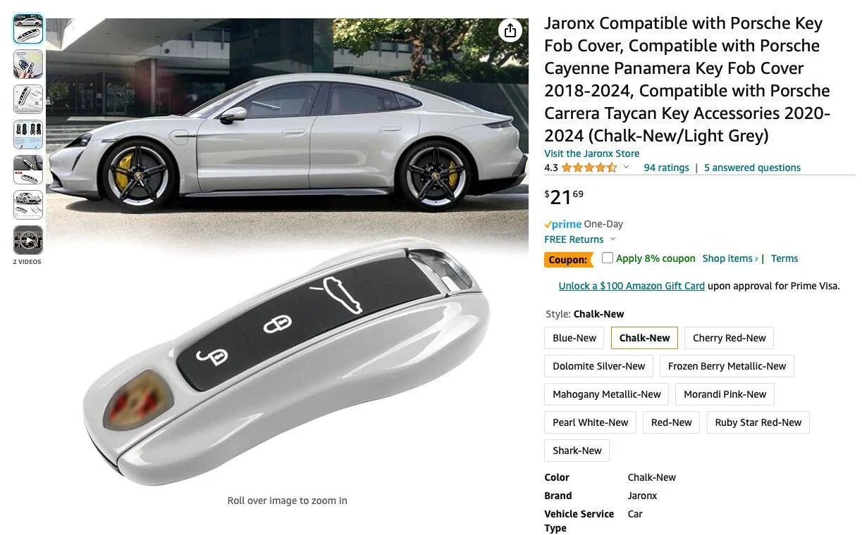 Porsche Taycan Replacement key case Screenshot 2024-01-10 at 12.30.56 PM