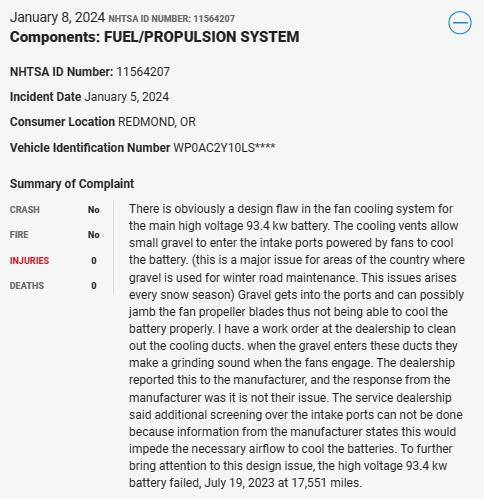 Porsche Taycan TSB: Noise - Droning / Humming from Vehicle Front End -(redesigned fans, air guides, wheel liners)- May 10, 2023 1705082044300