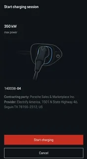 Porsche Taycan How to operate Electrify America free charging IMG_1537