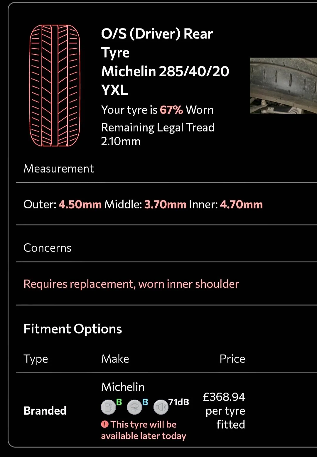 Porsche Taycan Odd tyre wear Screenshot_20240119_051651_Samsung Internet