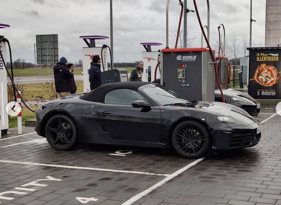 Porsche Taycan Photo: charging next to Boxster EV prototype IMG_0552