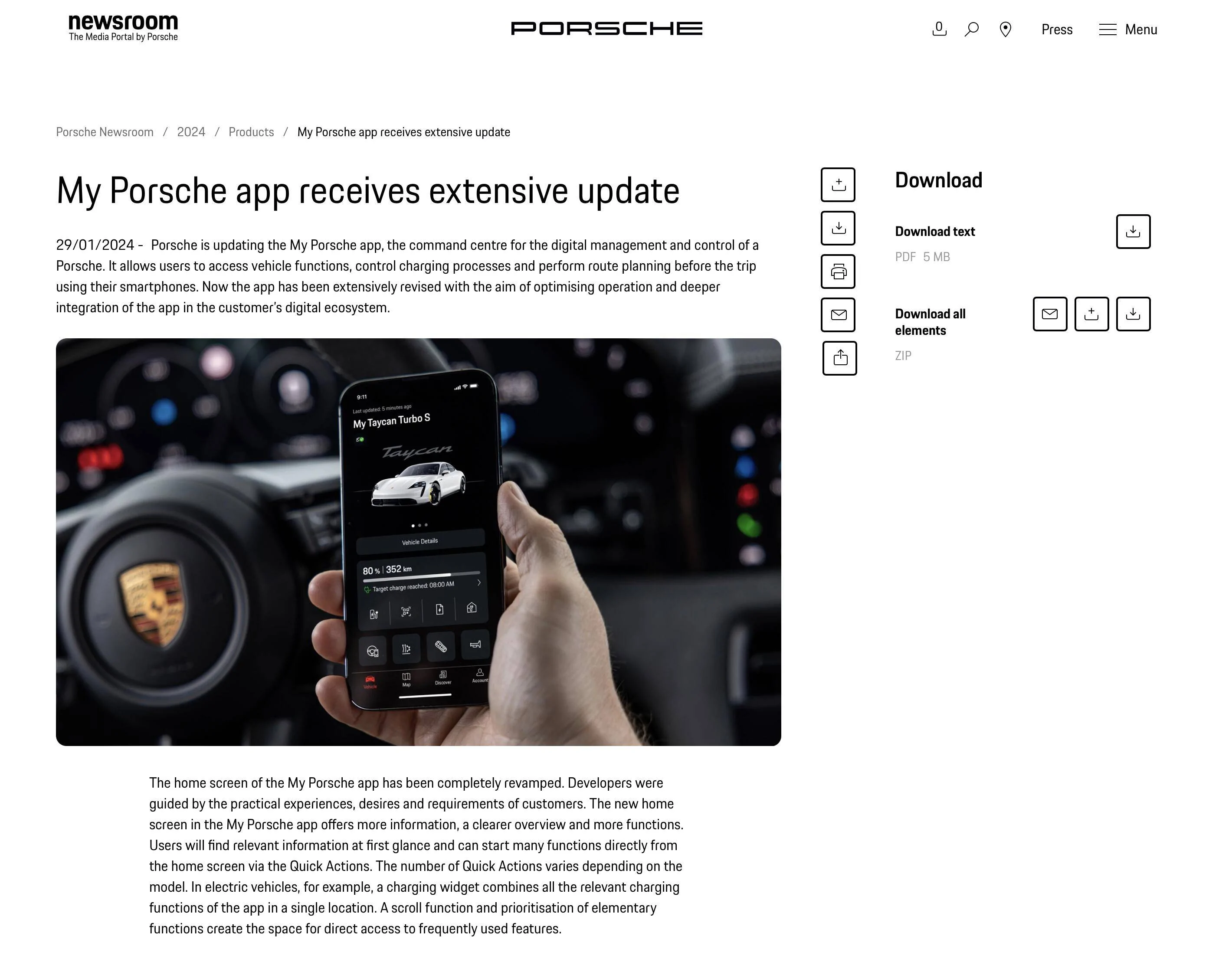 Porsche Taycan [Updated] My Porsche App updated w/ new interface and functions Screenshot 2024-01-29 at 18.35.09