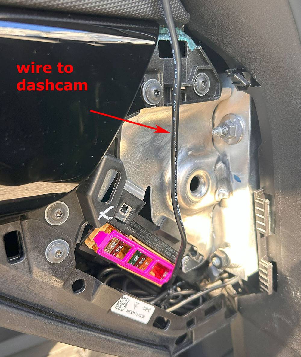 Porsche Taycan Yet another fuse tap dashcam install - VIOFO A119 V3 small_wires