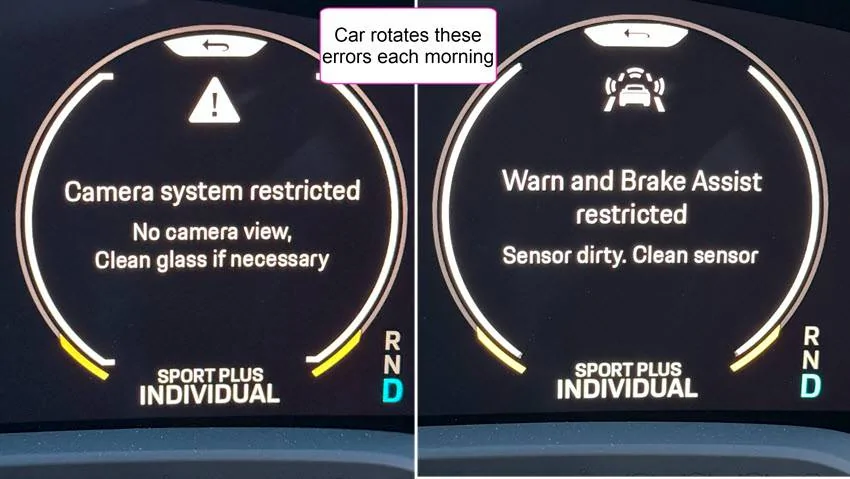 Porsche Taycan "Camera System Restricted" & "Warn and Brake Assist" taycanError