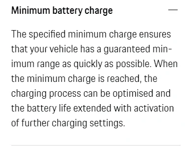 Porsche Taycan 85% Minimum Charge Not Working 1707158544383