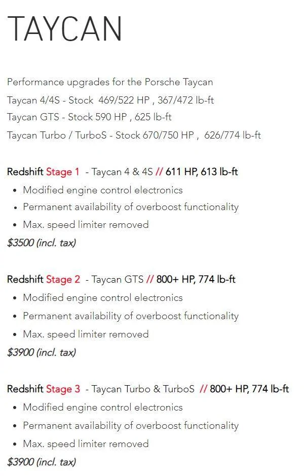 Porsche Taycan Permanent overboost power from Redshift? 1707375299191