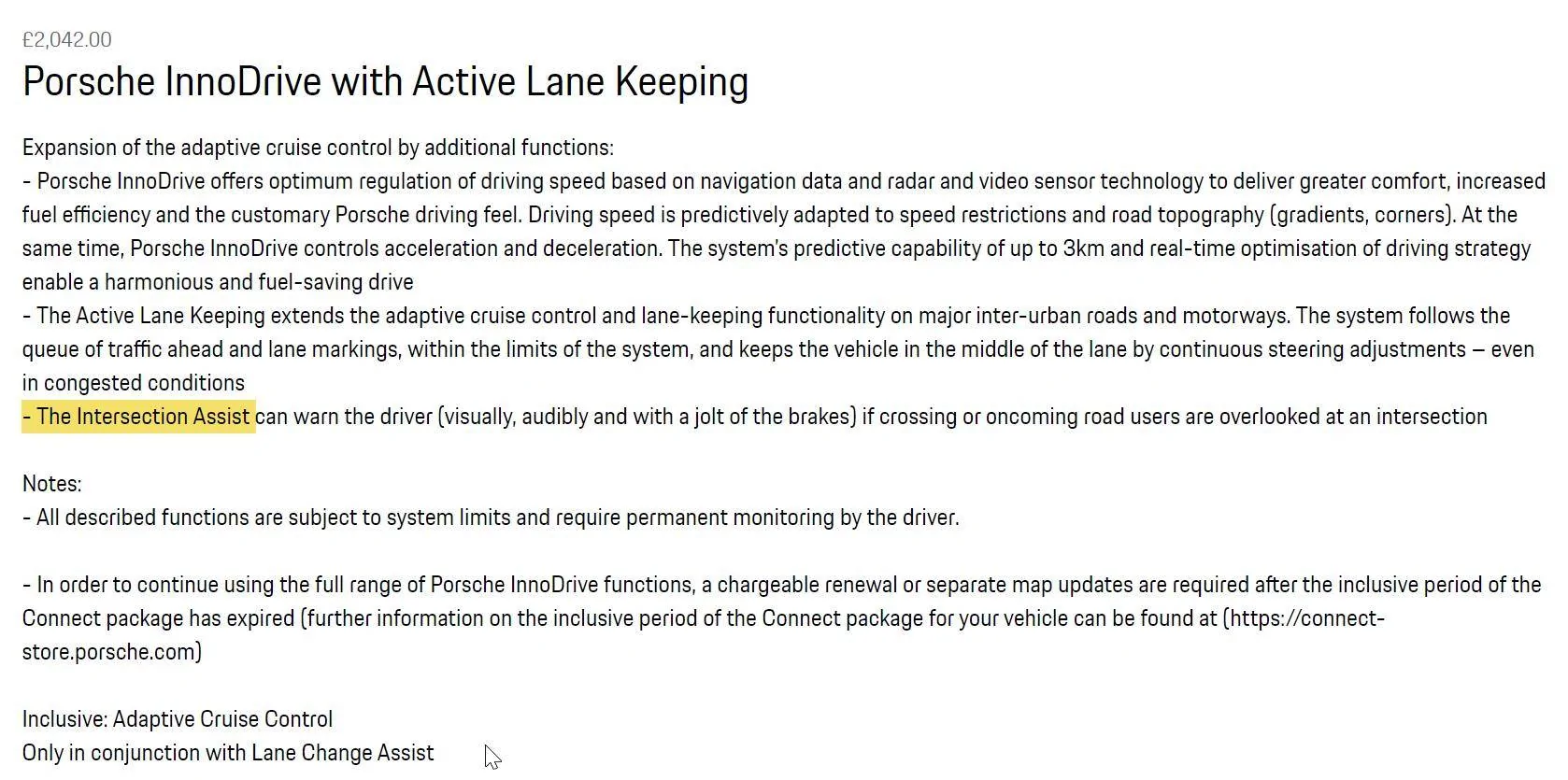 Porsche Taycan Intersection Assist not on 2025 Taycan configurator? 1707405626926