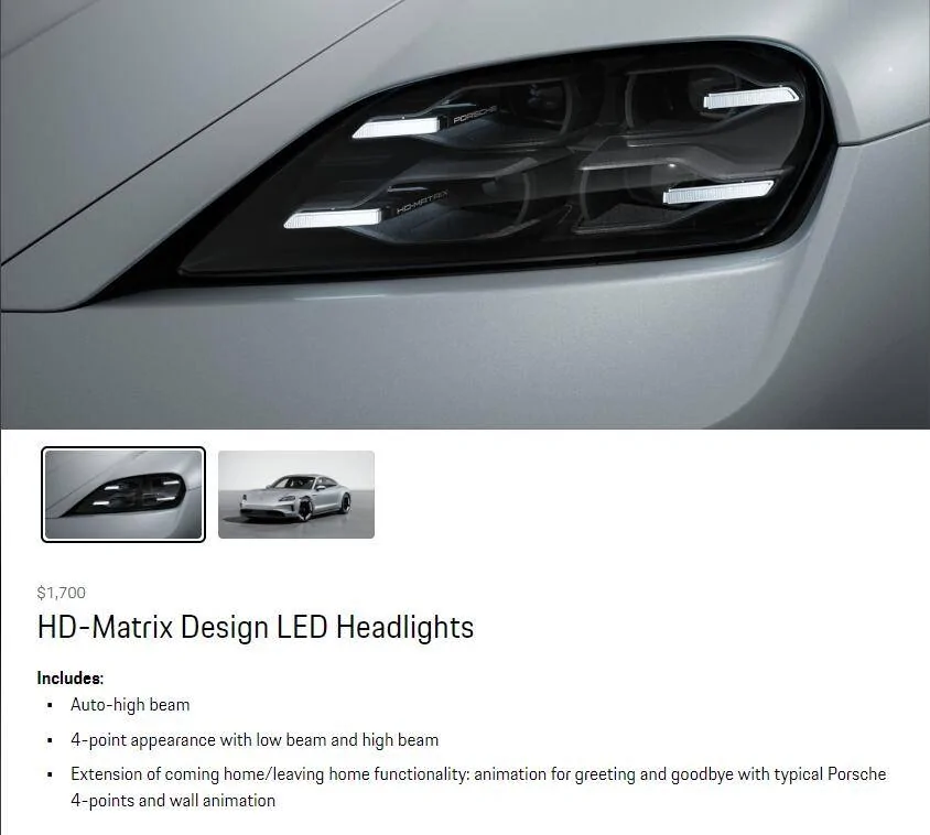 Porsche Taycan Please shed some light on 2025 Taycan headlight options 1707595359948