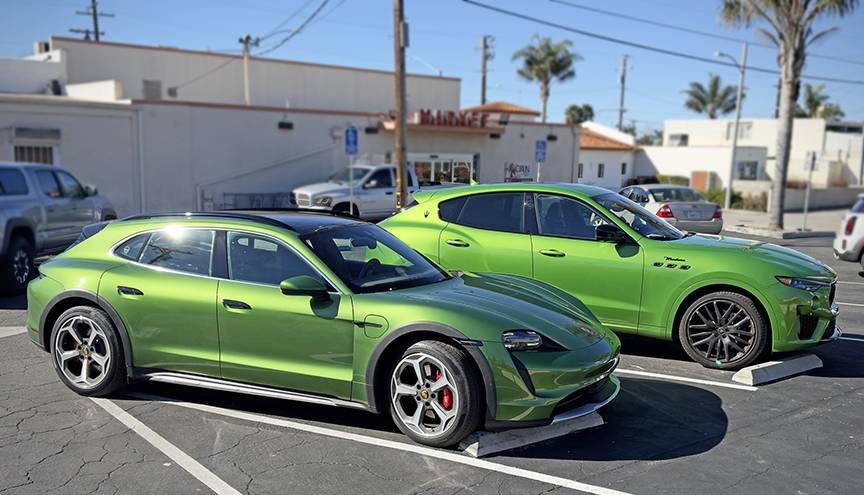 Porsche Taycan I got out greened by a Maserati today! maserati_urban_green_sm