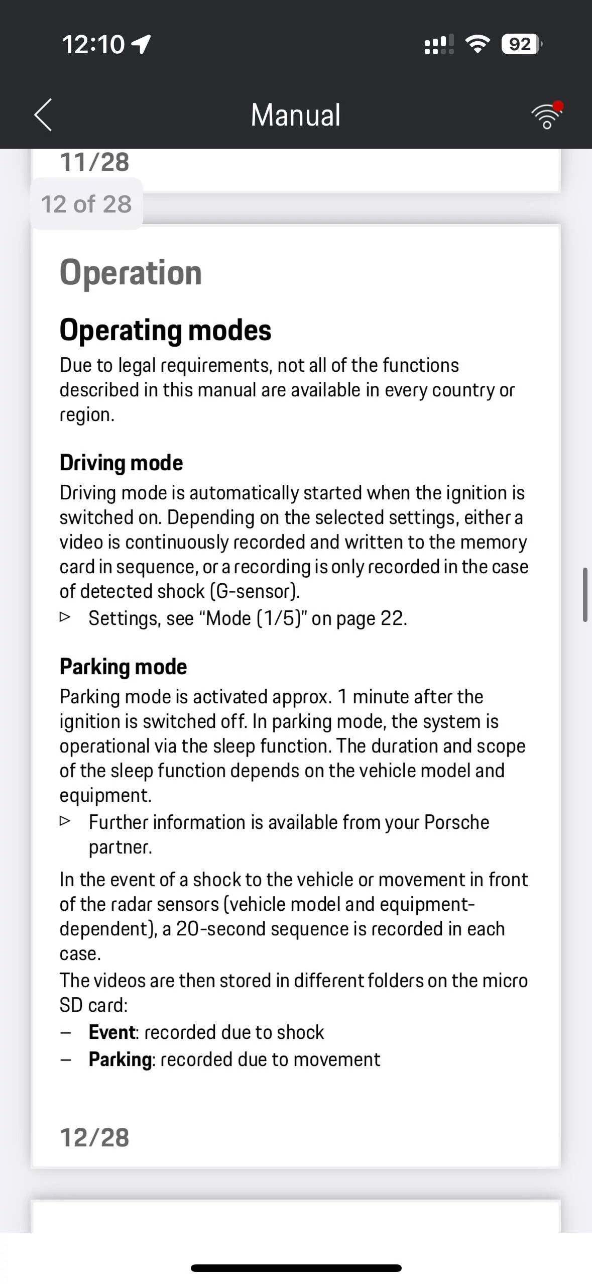 Porsche Taycan Porsche Dashcam parking mode IMG_0773