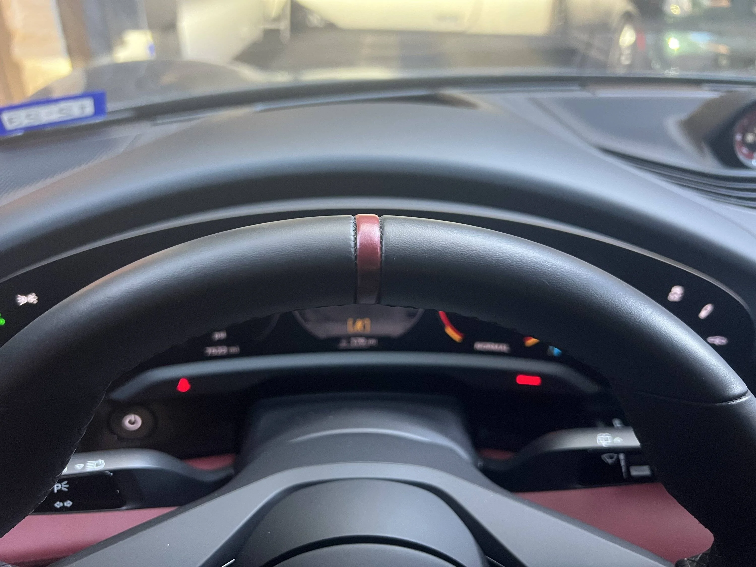 Porsche Taycan This is the best value mod (relative to price!) -- Steering wheel tab color vinyl IMG_2404