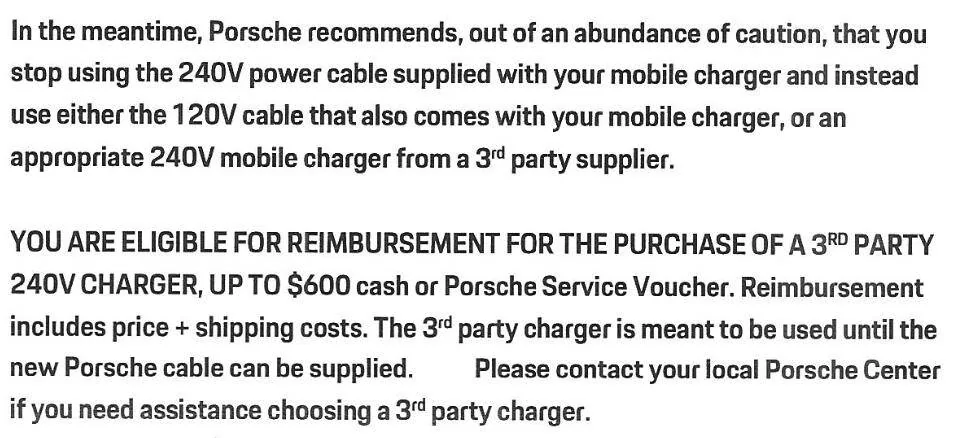 Porsche Taycan New Charger-related recall (for the 240 V cable) (NHTSA ID 23V-841) Screenshot 2024-02-19 at 6.14.23 PM