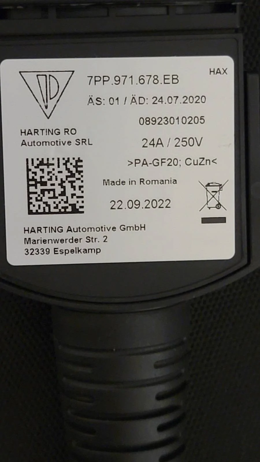 Porsche Taycan New Charger-related recall (for the 240 V cable) (NHTSA ID 23V-841) 20240220_200833