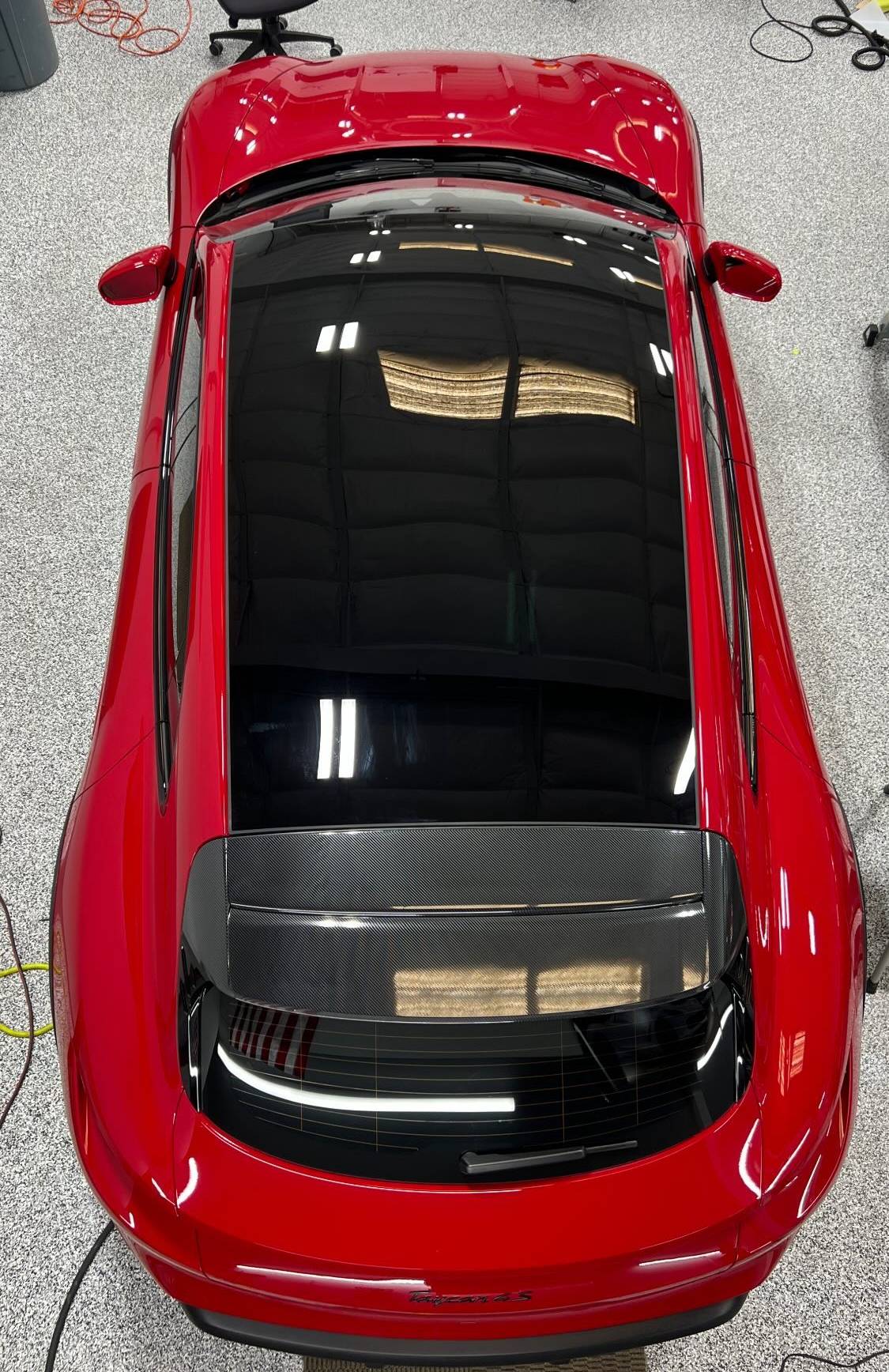 Porsche Taycan Carbon Fiber Front lip and side skirts IMG_0391