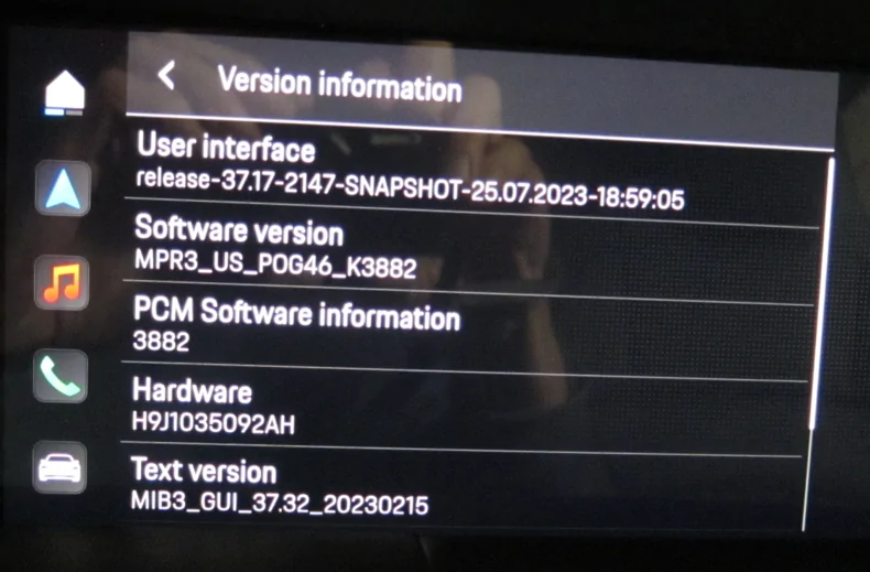 Porsche Taycan What's the current Taycan software version? 1708882574448