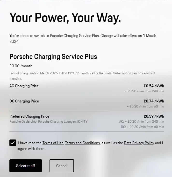 Porsche Taycan Brand new Porsche Charging Tariff Premium - you can now charge at attractive conditions (maybe) New Charging Tariff