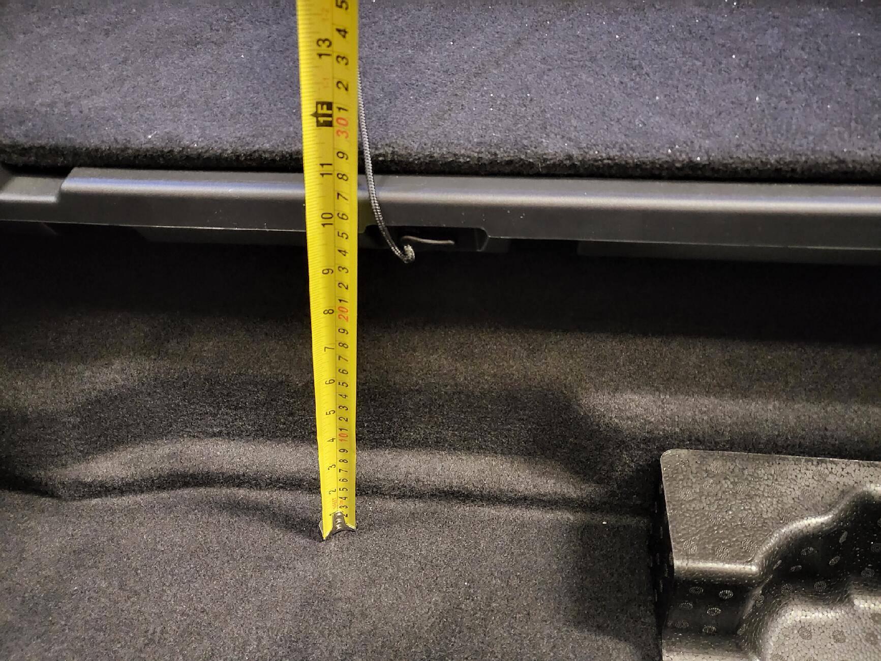 Porsche Taycan Under-trunk / sub-trunk / trunk cubby - Same size on all Taycans? 20240226_223821