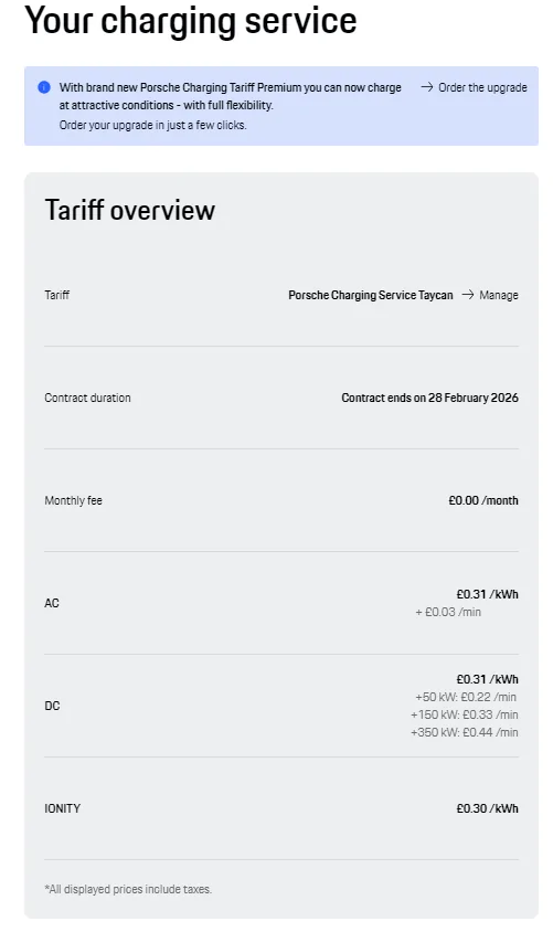 Porsche Taycan Porsche Charging Service Std