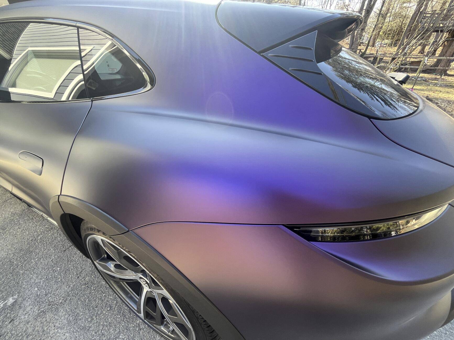 Porsche Taycan Wrapped CT4S - KPMF Matte Purple Black Iridescent Vinyl Wrap | K75565 2024-03-01 10.21.37
