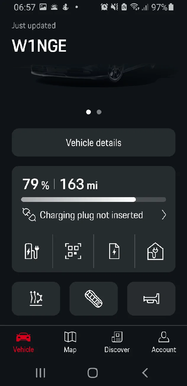 Porsche Taycan Porsche mobile app - scaling issue? The lower icons don’t fit! Screenshot_20240303-065727_My Porsch
